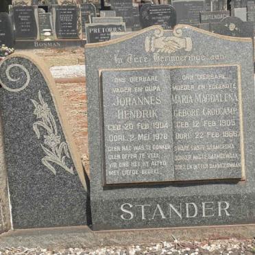 STANDER Johannes Hendrik 1904-1978 &amp; Maria Magdalena CROUCAMP 1905-1966