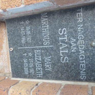 STALS Marthinus 1921-1992 &amp; Mary Elizabeth 1921-2008