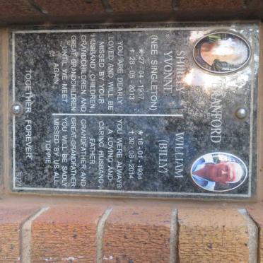 STANFORD William 1934-2014 &amp; Shirley Yvonne SINGLETON 1937-2013