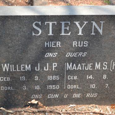 STEYN Willem J.J.P. 1885-1950 &amp; Maatje M.S. KUHN 1894-1974