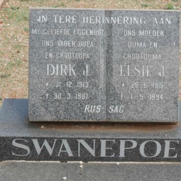 SWANEPOEL Dirk J. 1913-1987 &amp; Elsie J. 1915-1994