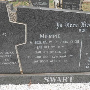 SWART Johannes Gerhardus 1920-1984 &amp; Miempie 1925-2006
