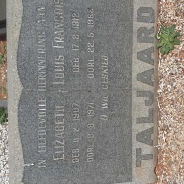 TALJAARD Louis Francois 1912-1968 &amp; Elizabeth 1907-1971