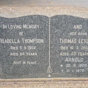 THOMPSON Isabella -1952 :: THOMPSON Jack 1898-1988 :: THOMPSON Thomas Leslie -1956 :: THOMPSON Arnold 1908-1979