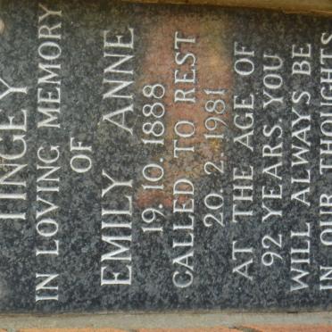 TINGEY Emily Anne 1888-1981