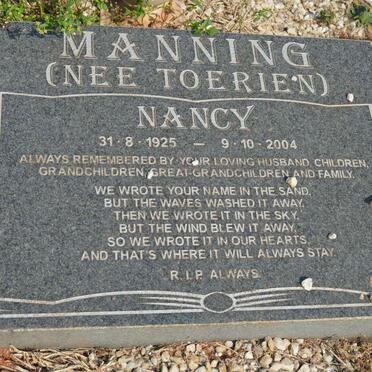 MANNING Nancy nee TOERIEN 1925-2004