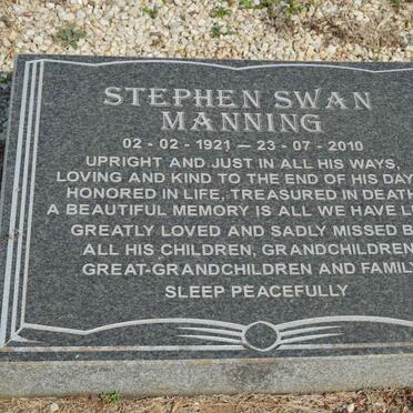 MANNING Stephen Swan 1921-2010