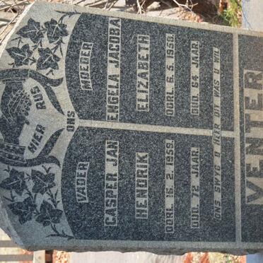 VENTER Casper Jan Hendrik -1959 &amp; Engela Jacoba Elizabeth -1950
