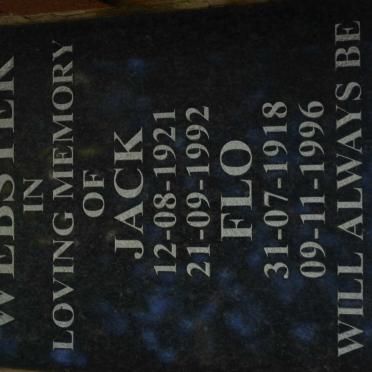 WEBSTER Jack 1921-1992 &amp; Flo 1918-1996
