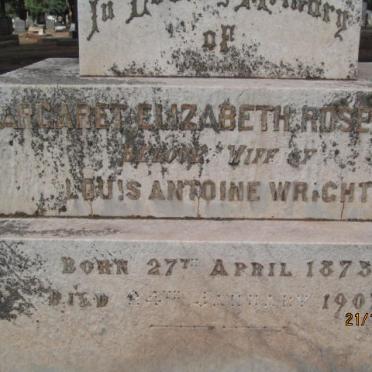 WRIGHT Margaret Elizabeth Rose-Innes 1873-1907