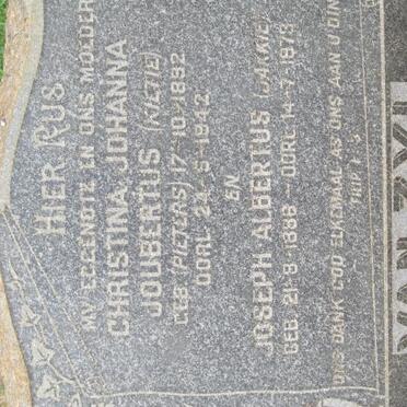 ZYL Joseph Albertus, van 1886-1979 &amp; Christina Johanna Joubertus PIETERS 1892-1942 