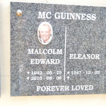 McGUINNESS Malcolm Edward 1942-2015 &amp; Eleanor 1947-