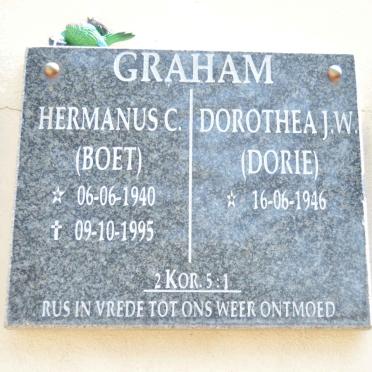 GRAHAM Hermanus C. 1940-1995 &amp; Dorothea J.W. 1946-