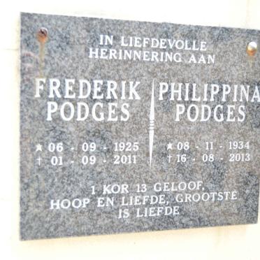 PODGES Frederik 1925-2011 &amp; Philippina 1934-2013