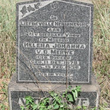 MERWE Helena Johanna, v.d. 1878-1938