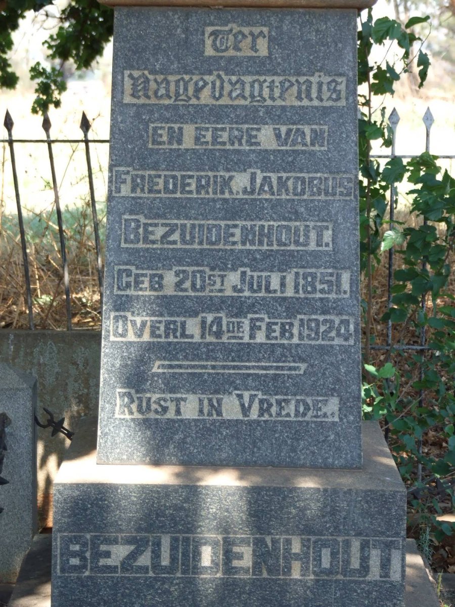 BEZUIDENHOUT Frederik Jakobus 1851-1924