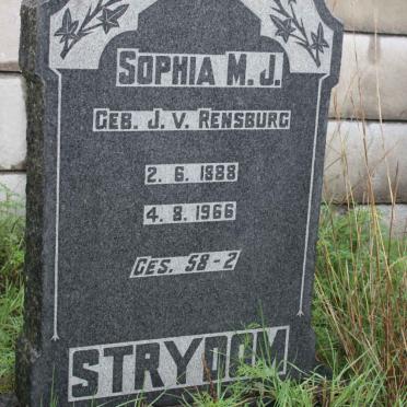 STRYDOM Sophia M.L. nee J.V. RENSBURG 1888-1966