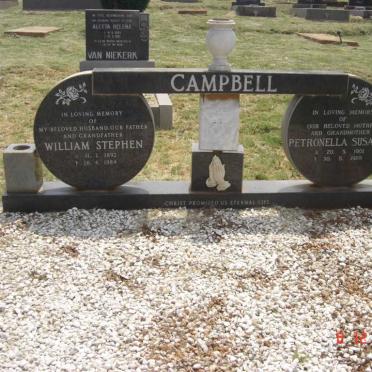 CAMPBELL William Stephen 1892-1984 &amp; Petronella Susanna 1901-1988