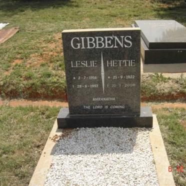 GIBBENS Leslie 1916-1997 &amp; Hettie 1922-2000