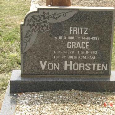 HORSTEN Fritz, von 1918-1989 &amp; Grace 1928-1993