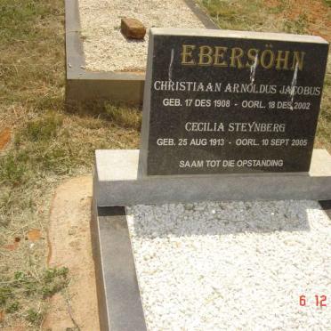 EBERSOHN Christiaan Arnoldus Jacobus 1908-2002 &amp; Cecilia Steynberg 1913-2005