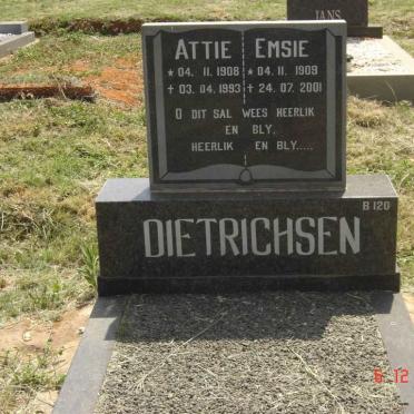 DIETRICHSEN Attie 1908-1993 &amp; Emsie 1909-2001