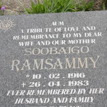 RAMSAMMY Soobaigo 1916-1983