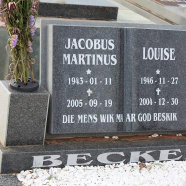 BECKER Jacobus Martinus 1943-2005 &amp; Louise 1946-2004