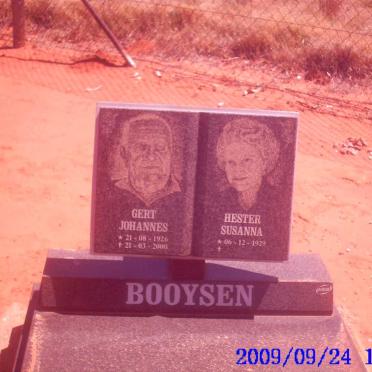 BOOYSEN Gert Johannes 1926-2000 &amp; Hester Susanna 1926-