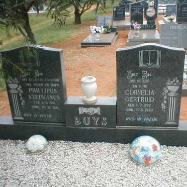 BUYS Phillipus Stephanus 1916-1991 &amp; Cornelia Gertruid 1922-2003