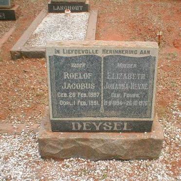 DEYSEL Roelof Jacobus 1887-1951 &amp; Elizabeth Johanna Heyne FOURIE 1894-1976