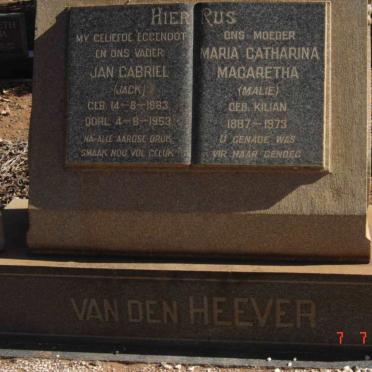 HEEVER Jan Gabriel, van den 1883-1953 &amp; Maria Catharina Magaretha KILIAN 1887-1973