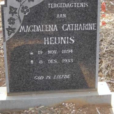 HEUNIS Magdalena Catharine 1894-1933