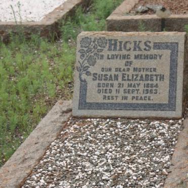 HICKS Susan Elizabeth 1884-1963