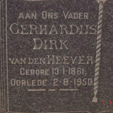 HEEVER Gerhardus Dirk, van den 1861-1950