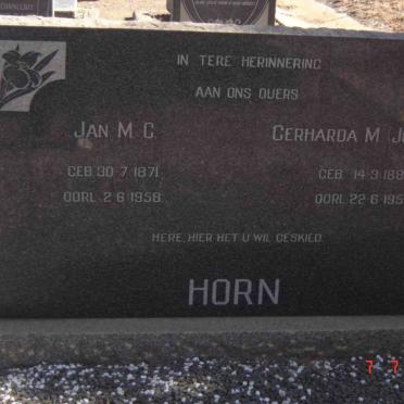 HORN Jan M.C. 1871-1958 &amp; Gerharda M. JORDAAN 1880-1957