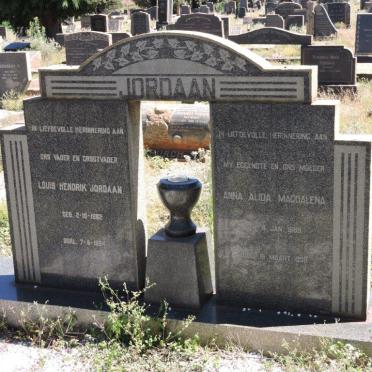 JORDAAN Louis Hendrik 1882-1964 &amp; Anna Alida Magdalena 1888-1959