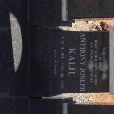 KALIL Anthony Joseph 1912-2000 &amp; Annie 1914-1974