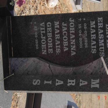 MARAIS David Erasmus 1926-2001 &amp; Johanna Jacoba VILJOEN 1930-2007