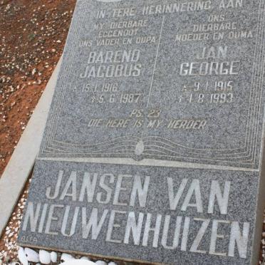 NIEUWENHUIZEN Barend Jacobus, Jansen van 1916-1987 &amp; Jan George 1915-1993