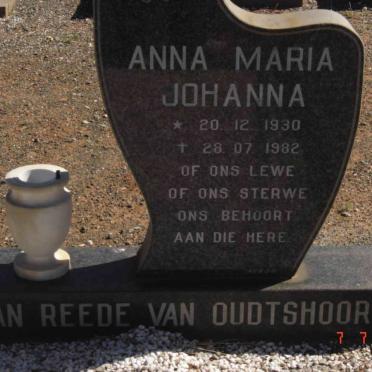 OUDSTHOORN Jacob Meyer de Kock, van Reede van 1926-1986 &amp; Anna Maria Johanna 1930-1982