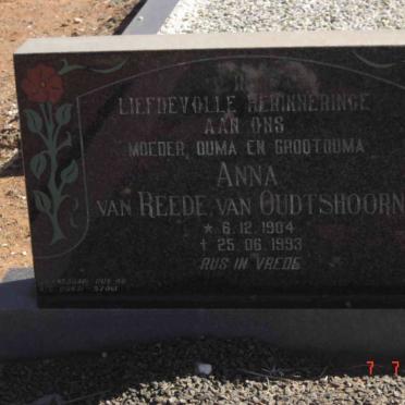 OUDSTHOORN Anna, van Reede van 1904-1993
