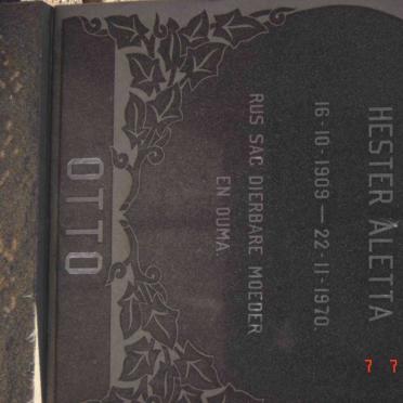 OTTO Stephanus Daniël Petrus 1910-1964 &amp; Hester Aletta 1909-1970