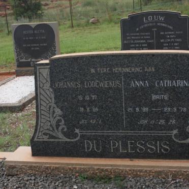 PLESSIS Johannes Lodewiekus, du 1897-1964 &amp; Anna Catharina BRITS 1898-1978