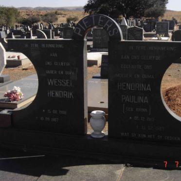 PIETERS Wessel Hendrik 1908-1987 &amp; Hendrina Paulina BRINK 1919-1987