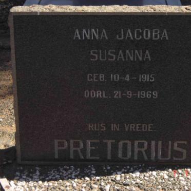 PRETORIUS Anna Jacoba Susanna 1915-1969