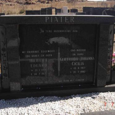PIATER Hilbert Eduard 1914-1975 &amp; Gertruida Johanna Cecilia 1917-1982