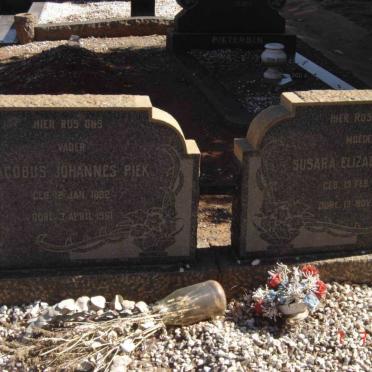 PIEK Jacobus Johannes 1882-1961 &amp; Susara Elizabeth 1908-1959