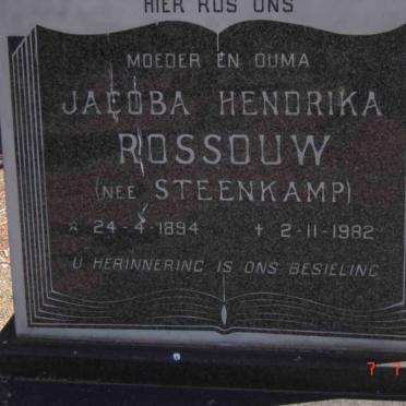 ROSSOUW Jacoba Hendrika nee STEENKAMP 1894-1982