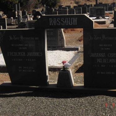 ROSSOUW Frederick Johannes 1930-1972 &amp; Johanna Christina Wilhelmina 1931-1981